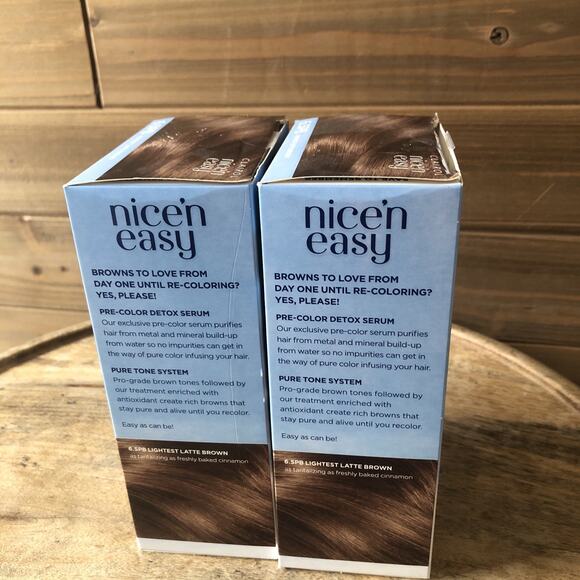 2 Pack Clairol Nice'n Easy 6.5PB Lightest Latte Brown Permanent Hair Color - Picture 4 of 6